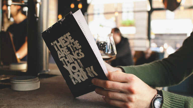 Bar drinks menu